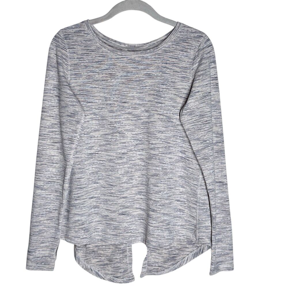 ZYIA Namaste Active Top Open Tie Back Long Sleeve Heather Gray Size Medium